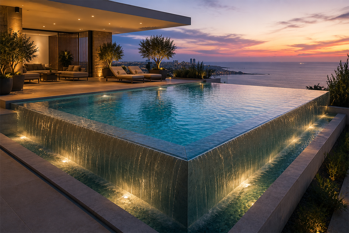 Two-Sided Vanishing Edge for infinity pool